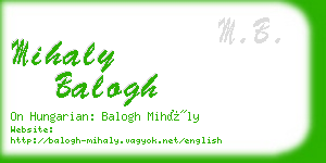 mihaly balogh business card